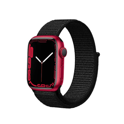Crong Nylon Reflex – sportinis dirželis, skirtas Apple Watch 44/45/46/49 mm (juodas)