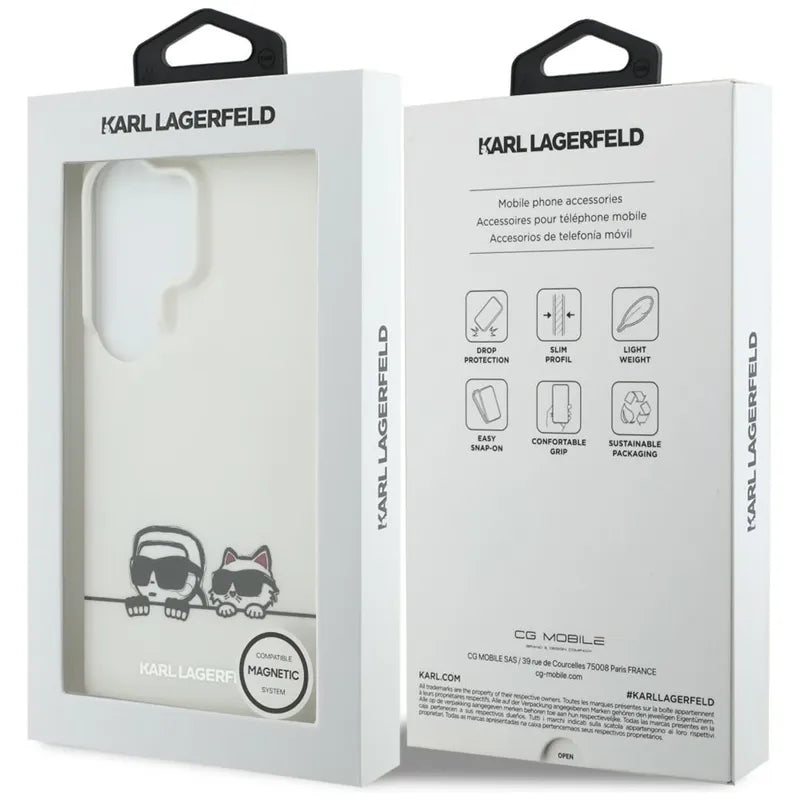 Karl Lagerfeld IML Peekaboo Karl & Choupette MagSafe – Samsung Galaxy S26 Ultra dėklas (skaidrus)
