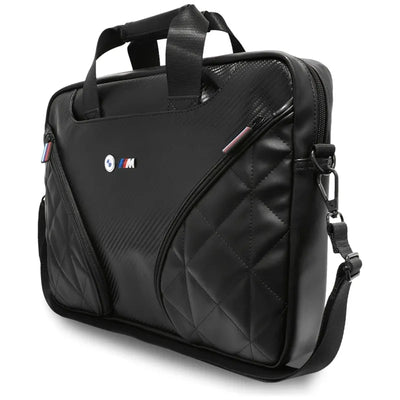 BMW Carbon Pockets & Metal Logo – 16" nešiojamojo kompiuterio krepšys (juodas)