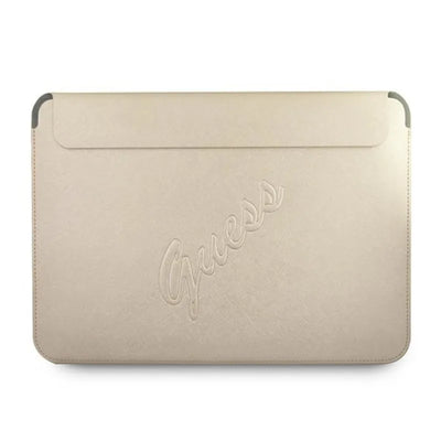 Guess Saffiano Script nešiojamojo kompiuterio dėklas - 13" (auksinis)