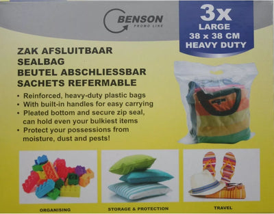 Benson sandėliavimo maišai su užtrauktuku 38 × 38 cm 3 vnt.