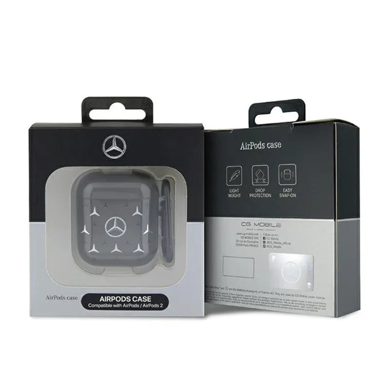 Mercedes Large Star Pattern – dėklas AirPods 1/2 gen ausinėms (juodas)