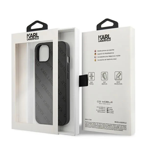 Karl Lagerfeld Perforated Allover - Dėklas iPhone 13 mini telefonui (juodas)