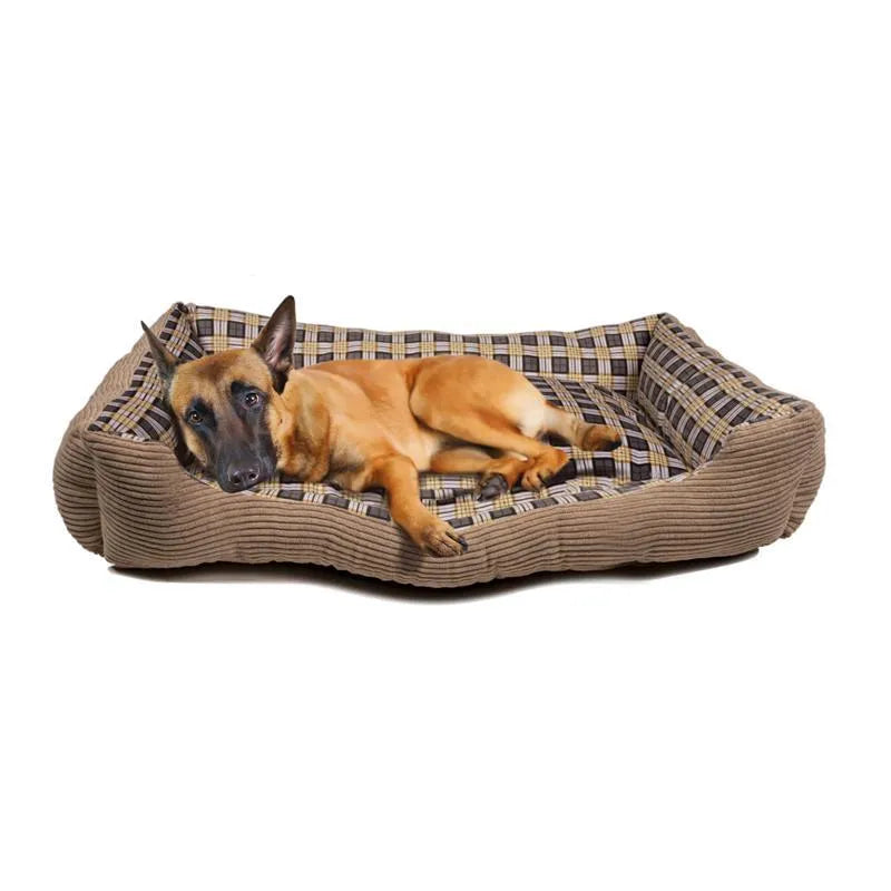 Minkšta lova sofa šuniui 90 x 70 x 20 cm, dydis XL (smėlio spalvos)
