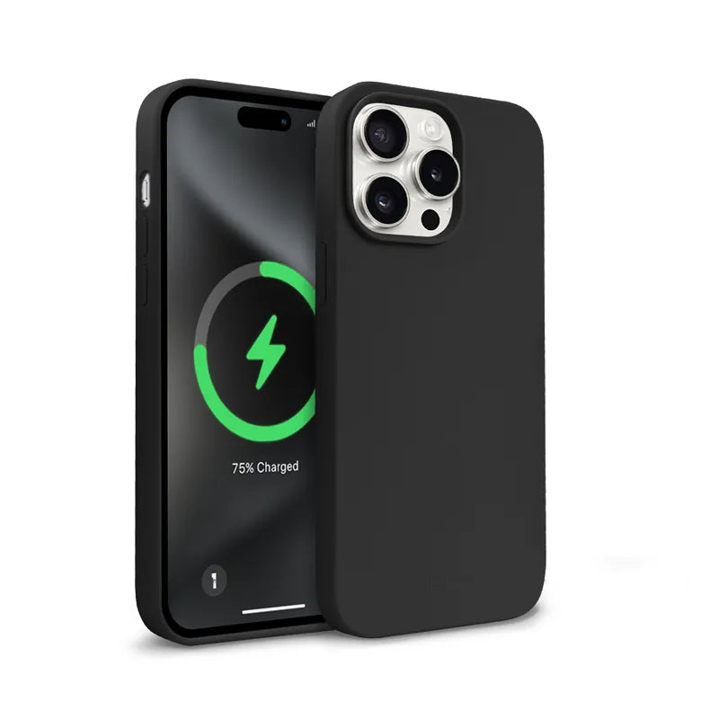 Crong Color Cover Magnetic – apsauginis MagSafe dėklas, skirtas iPhone 15 Pro (juodas)