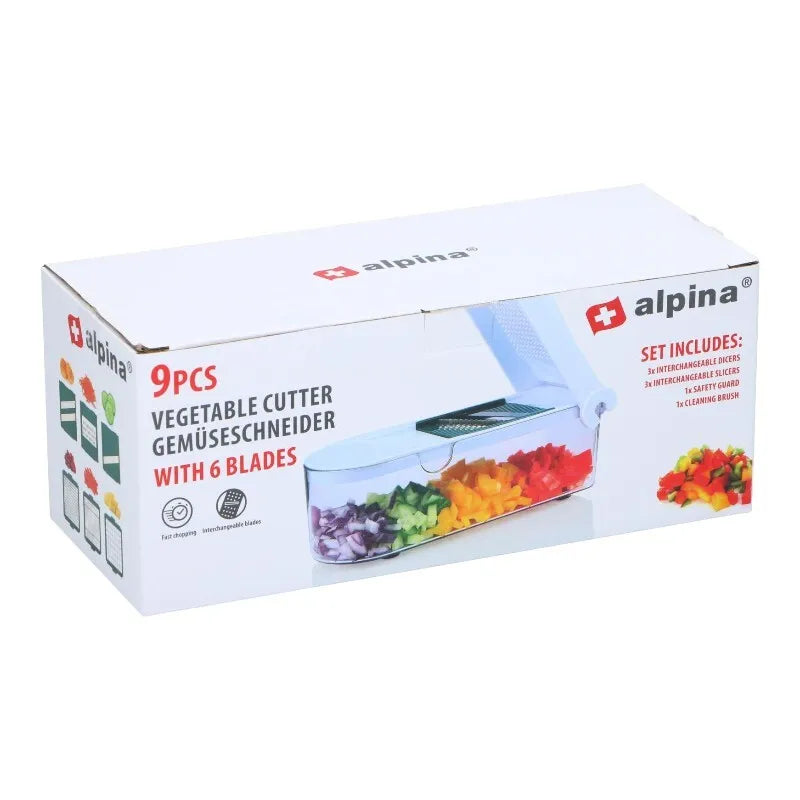 Alpina – Mandolina / daugiafunkcė daržovių pjaustyklė su 6 peiliukais 27,5x11x10,8 cm