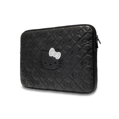 Hello Kitty Zip PU Quilted Bows Sleeve – nešiojamojo kompiuterio dėklas 13" / 14" (juodas)