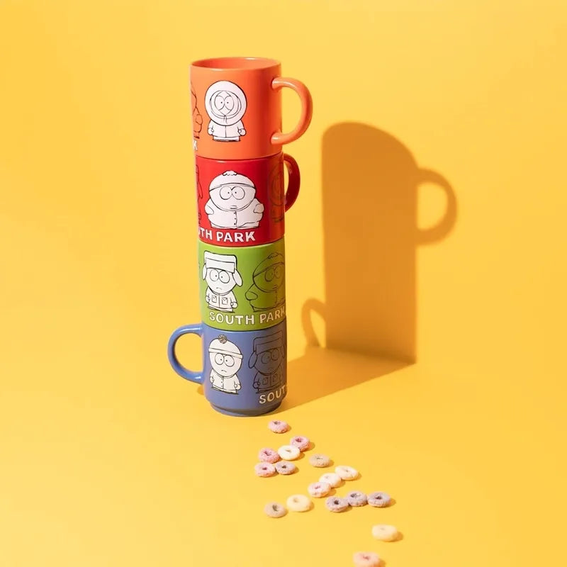 South Park – 4 keraminių puodelių rinkinys su stovu, 300 ml