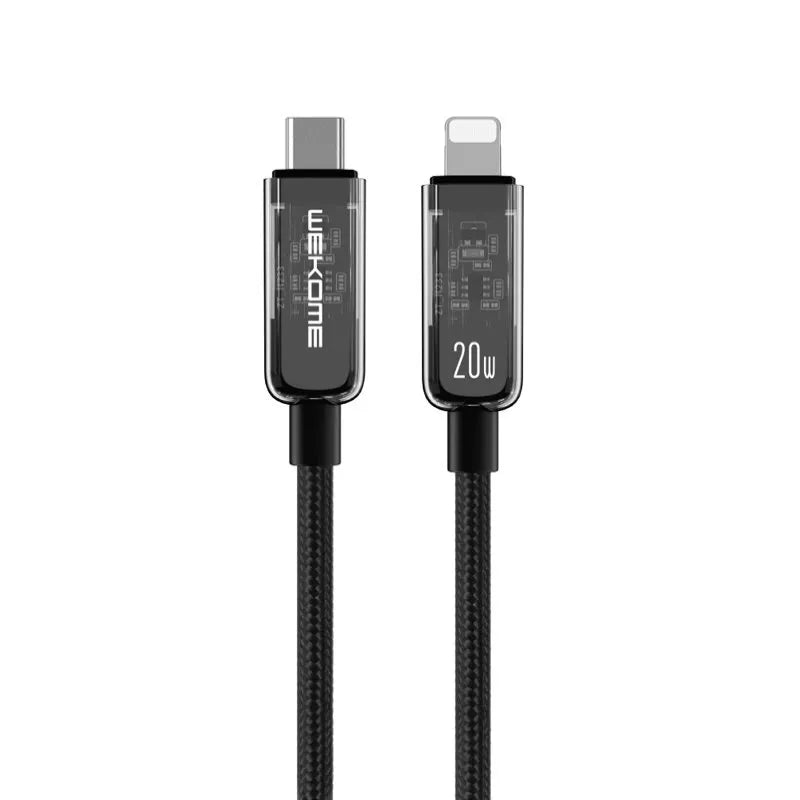 WEKOME WDC-181 Vanguard Series – USB-C į Lightning itin spartaus įkrovimo PD 20 W jungiamasis laidas, 1 m (juodas)