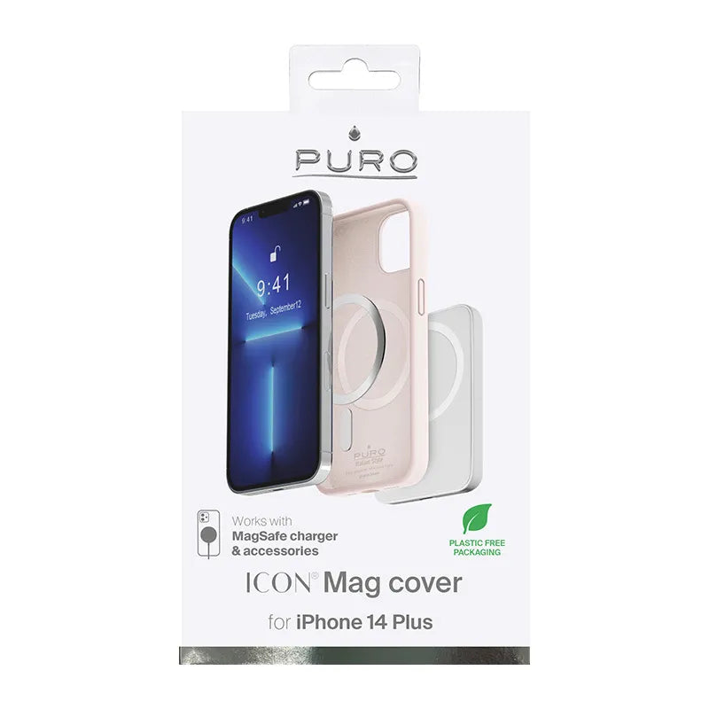 PURO ICON MAG - Dėklas, skirtas iPhone 14 Plus MagSafe (Dusty Pink)