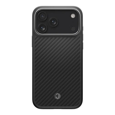 Spigen Enzo Aramid T Mag MagSafe - Dėklas iPhone 17 Pro Max (Juodas/Sidabrinis)