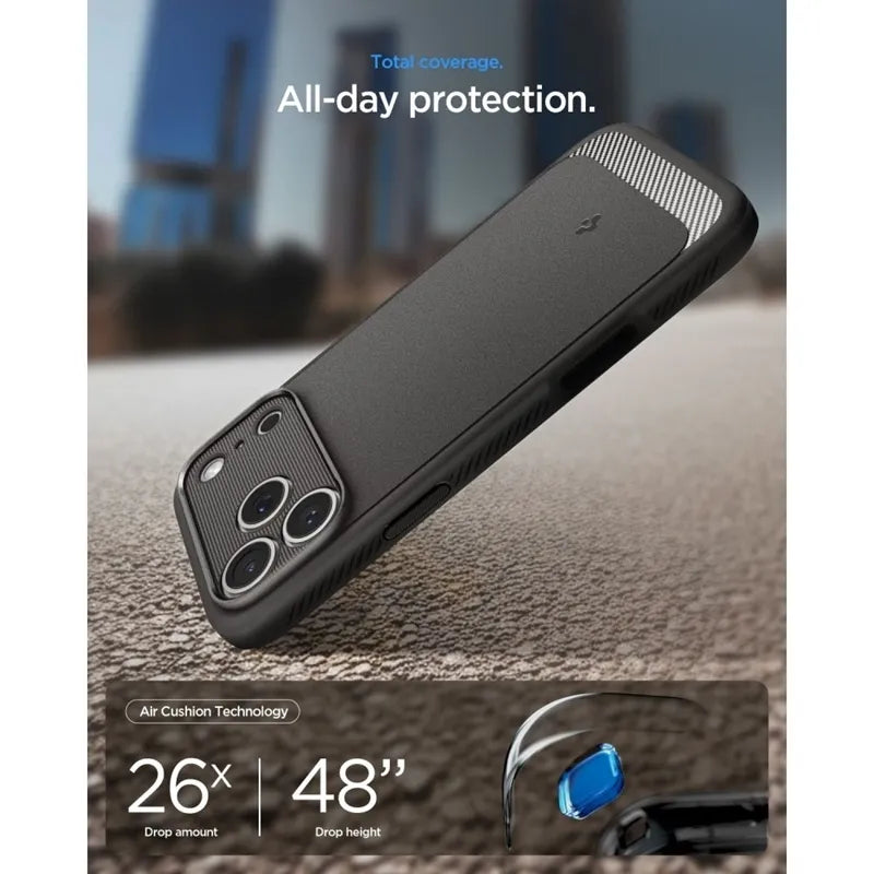 Spigen Rugged Armor Mag MagSafe – dėklas, skirtas iPhone 18 Pro / 17 Pro (pilkas)