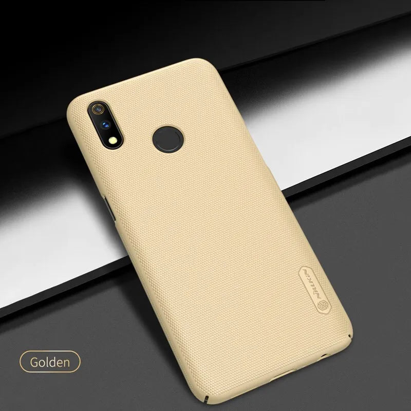 Nillkin Super Frosted Shield - dėklas, skirtas Realme 3 Pro (Realme X Lite) (auksinis)