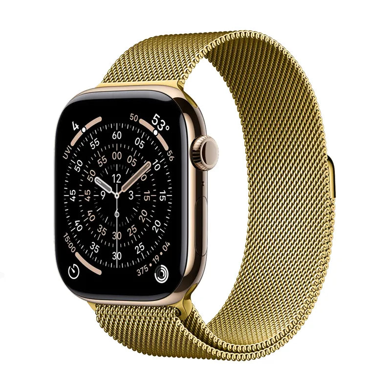 Crong Milano Steel – nerūdijančio plieno apyrankė Apple Watch 44/45/46/49 mm (auksinė)