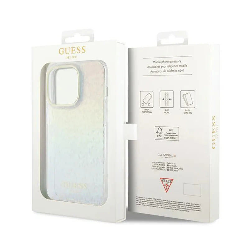 Guess IML Faceted Mirror Disco Iridescent - dėklas iPhone 14 Pro Max (vaivorykštinis)
