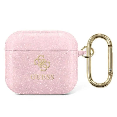 Guess 4G Glitter – dėklas „AirPods 3“ ausinėms (rožinis)