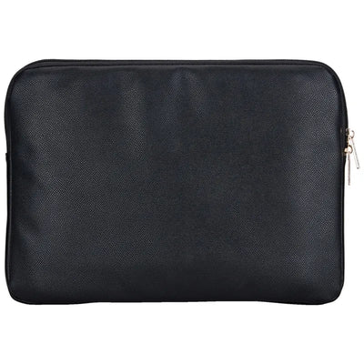 Guess Grained Zipper Pocket Triangle Logo Sleeve – nešiojamojo kompiuterio dėklas 14" (juodas)
