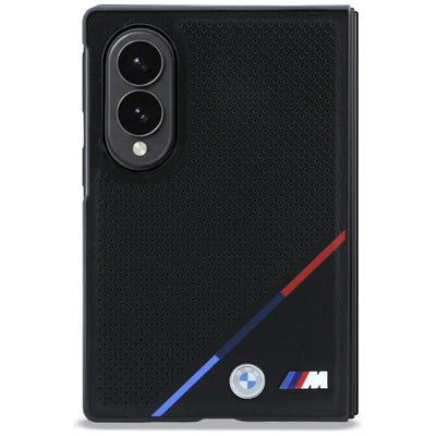 BMW M Leather Perforated Tricolor Stripe Metal Logos MagSafe – Samsung Galaxy Z Fold 8 dėklas (juodas)