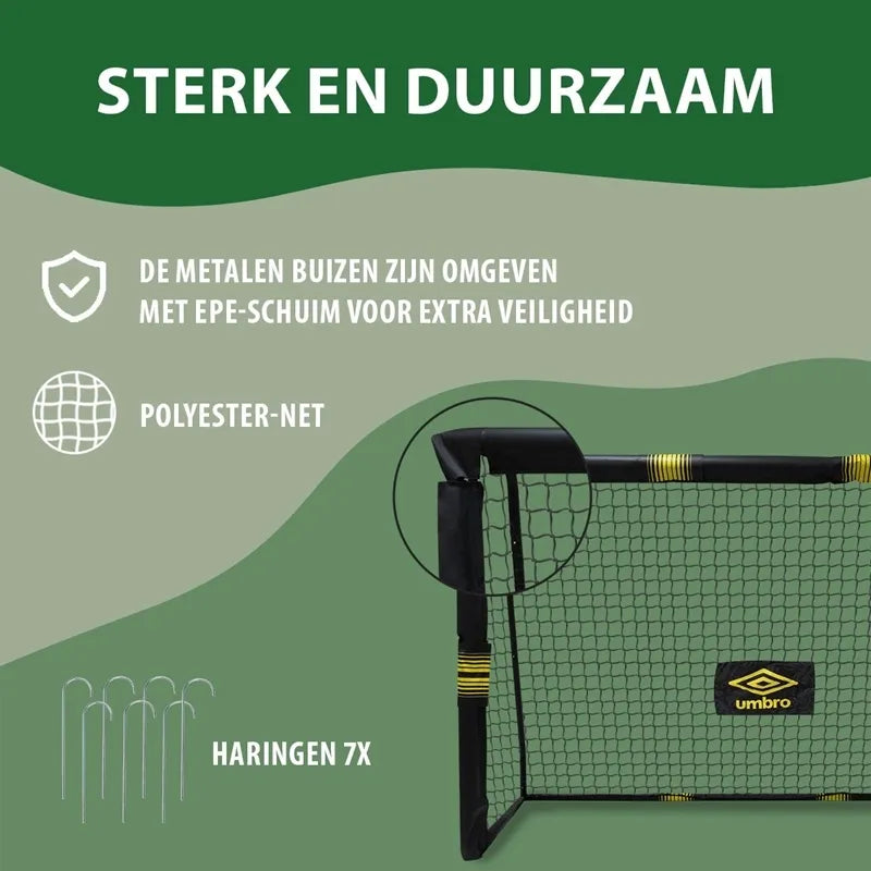 Umbro – metaliniai futbolo vartai su tinklu 180x120x60 cm
