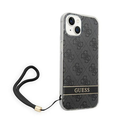 „Guess 4G Print Cord“ – dėklas „iPhone 14 Plus“ telefonui (juodas)