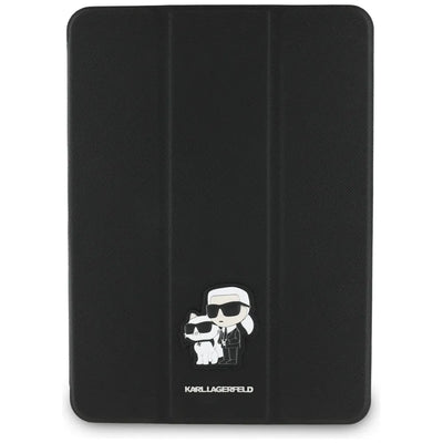 Karl Lagerfeld Book Cover Saffiano Magnetic Karl & Choupette dėklas iPad Pro 11“ M4 (2024) (juodas)