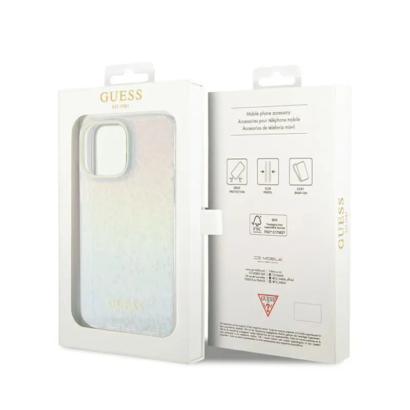 Guess IML Faceted Mirror Disco Iridescent - Dėklas iPhone 13 Pro Max (vaivorykštinis)