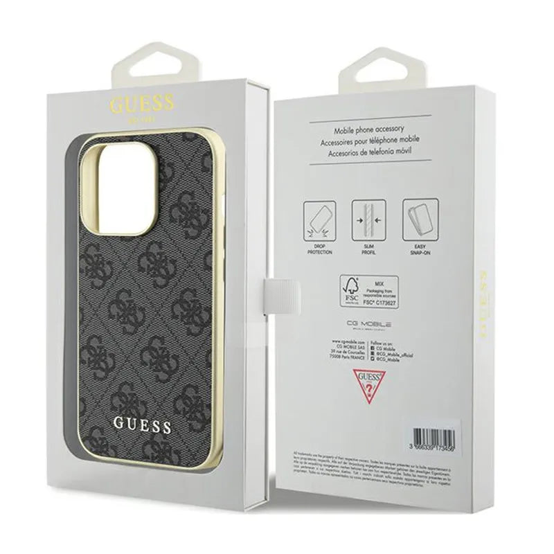 Guess 4G Charms Collection - iPhone 15 Pro dėklas (pilkas)