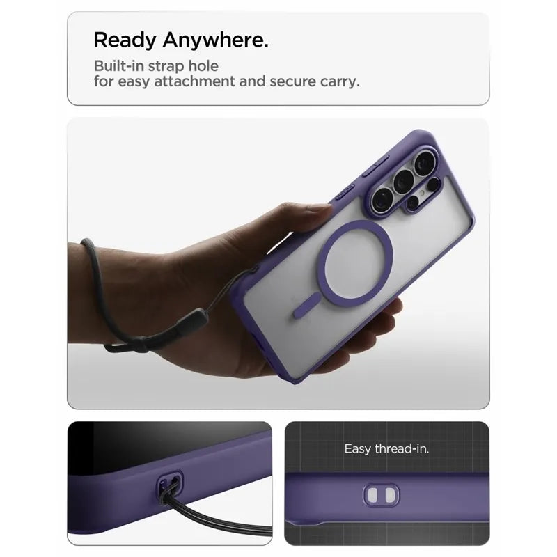 Spigen Ultra Hybrid Mag MagSafe – dėklas, skirtas Samsung Galaxy S26 Ultra (Deep Purple)