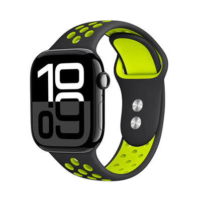 Crong Duo Sport – Apple Watch apyrankė 38/40/41/42 mm (juoda/laimo)