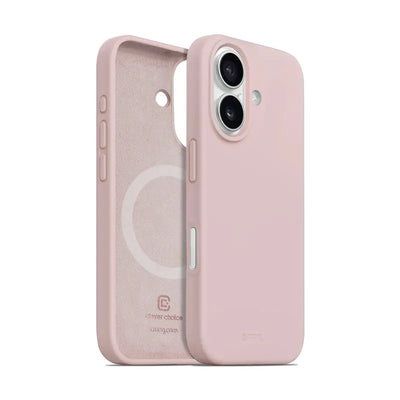 „Crong Color Cover Magnetic“ – „iPhone 16 MagSafe“ dėklas (smėlio rožinė)