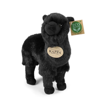 Rappa – Pliušinė tikroviška juoda lama, 23 cm, Eco-Friendly