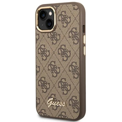 Guess 4G Metal Camera Outline dėklas – dėklas iPhone 14 Plus telefonui (rudas)