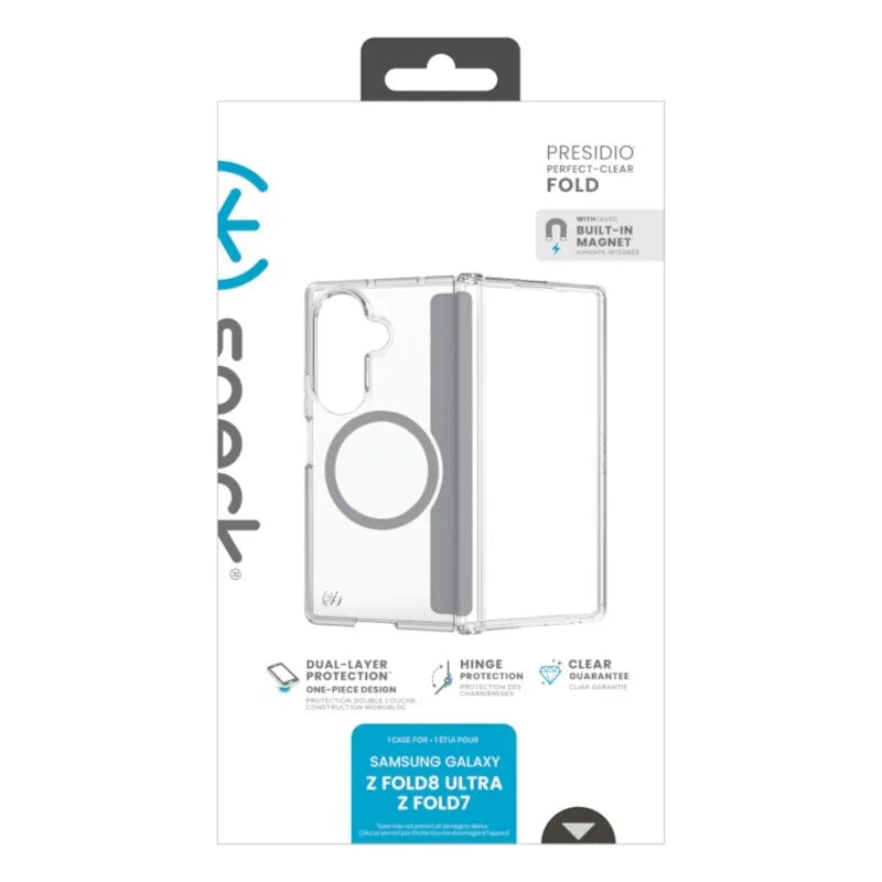 Speck Presidio Perfect-Clear Magnet – Samsung Galaxy Z Fold 8 Ultra dėklas su MagSafe (skaidrus)