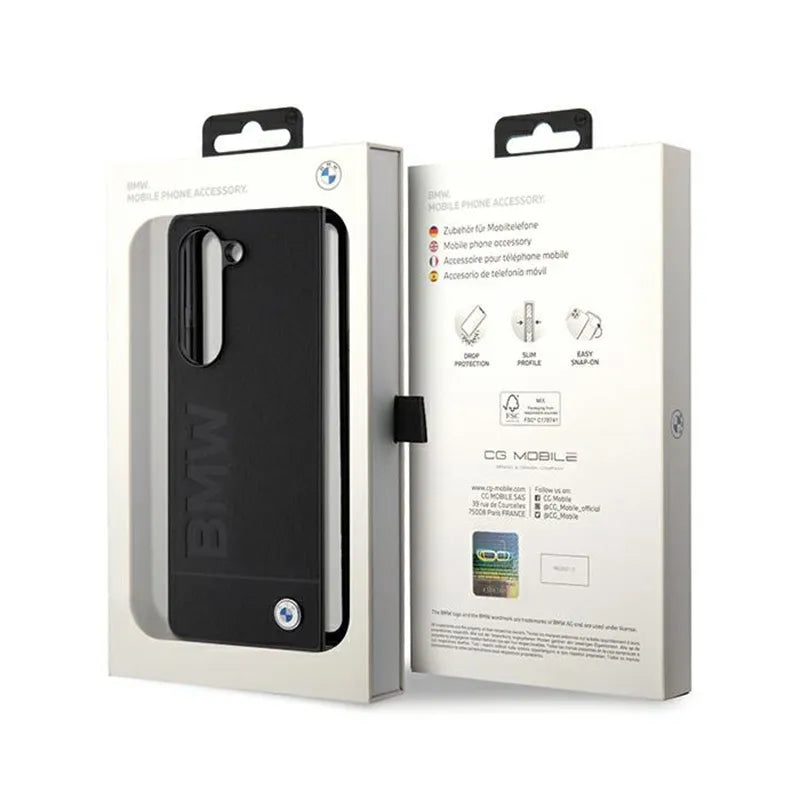 BMW Signature Logo Imprint – dėklas Samsung Galaxy Z Fold 5 (juodas)