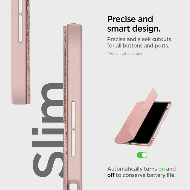 Spigen Urban Fit – dėklas iPad Pro 11" (M5, 2025 / M4, 2024) (rožinio aukso spalvos)