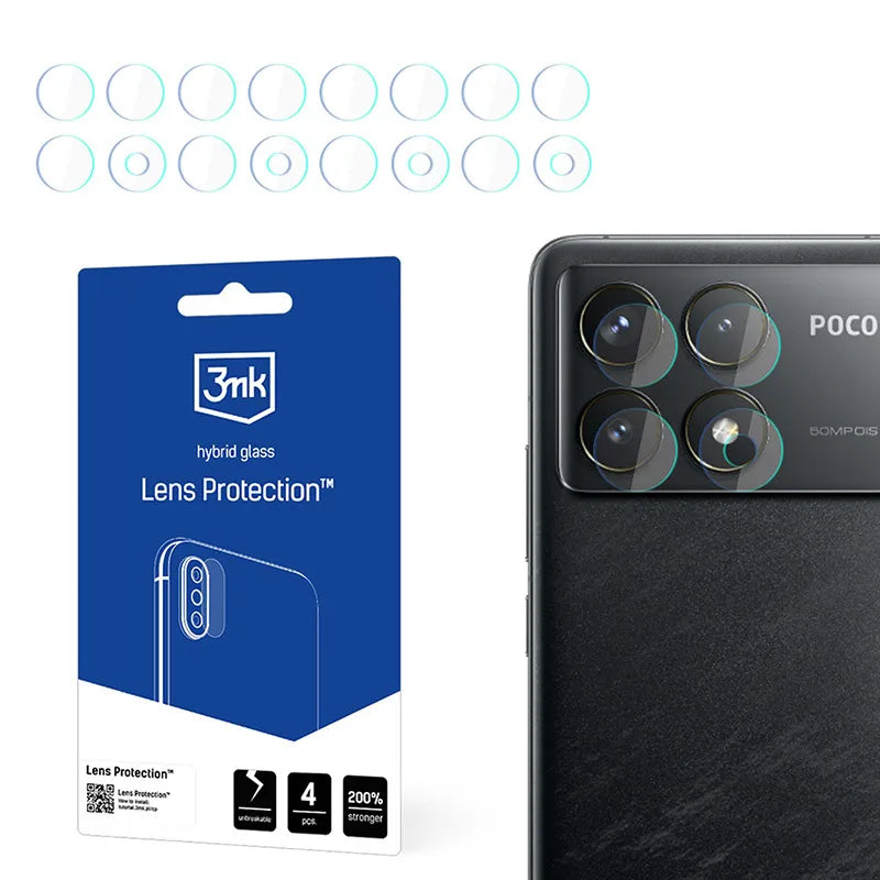 3mk Lens Protection – fotoaparato objektyvo stiklas, skirtas POCO F6 Pro (4 rinkiniai)