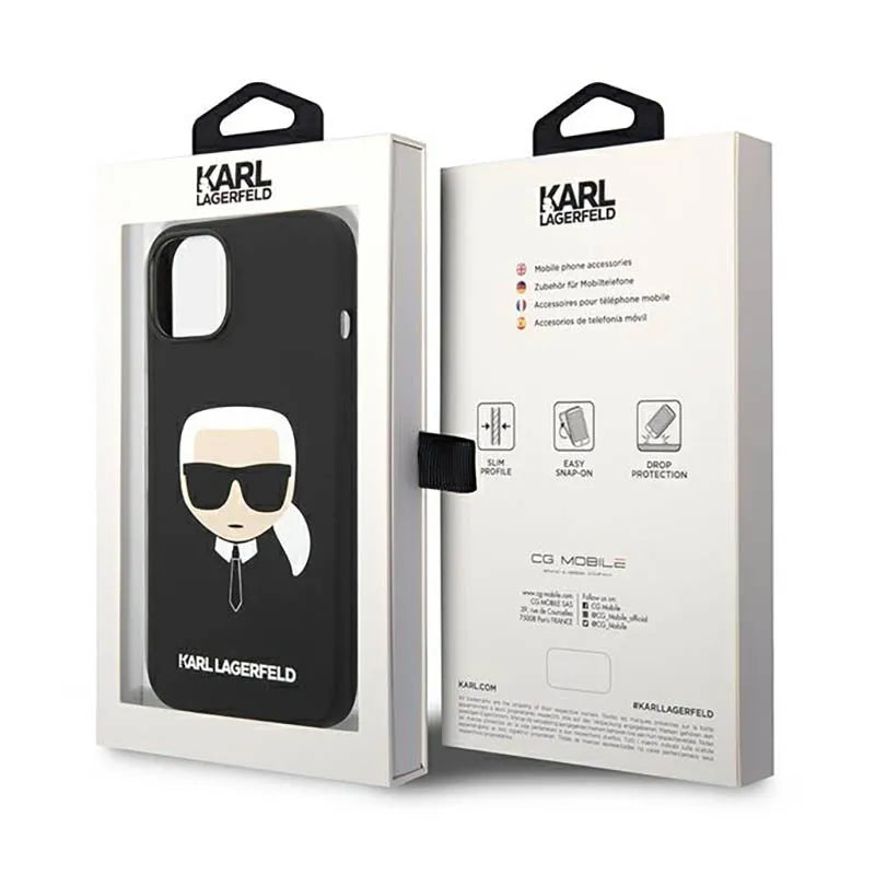 Karl Lagerfeld Silicone Ikonik Karl`s Head – Dėklas iPhone 14 Plus (juodas)