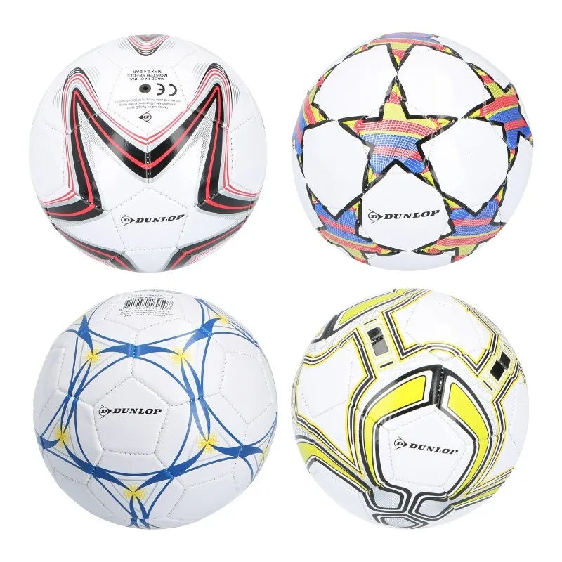 Dunlop – Mini treniruočių futbolo kamuolys vaikams, 32 panelės, 2 dydis (baltas/raudonas)