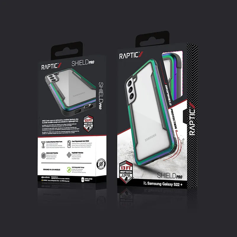 X-Doria Raptic Shield Pro – dėklas Samsung Galaxy S22+ 5G (antibakterinė apsauga) (vaivorykštinis)