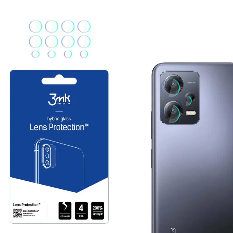 3mk Lens Protection – Kameros objektyvo stiklas, skirtas Xiaomi Redmi Note 12 Pro / Redmi Note 12 Pro+ (4 rinkiniai)