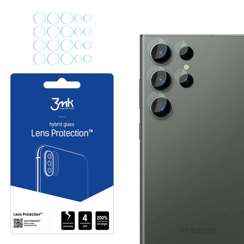 3mk Lens Protection – Fotoaparato objektyvo stiklas, skirtas Samsung Galaxy S23 Ultra (4 rinkiniai)
