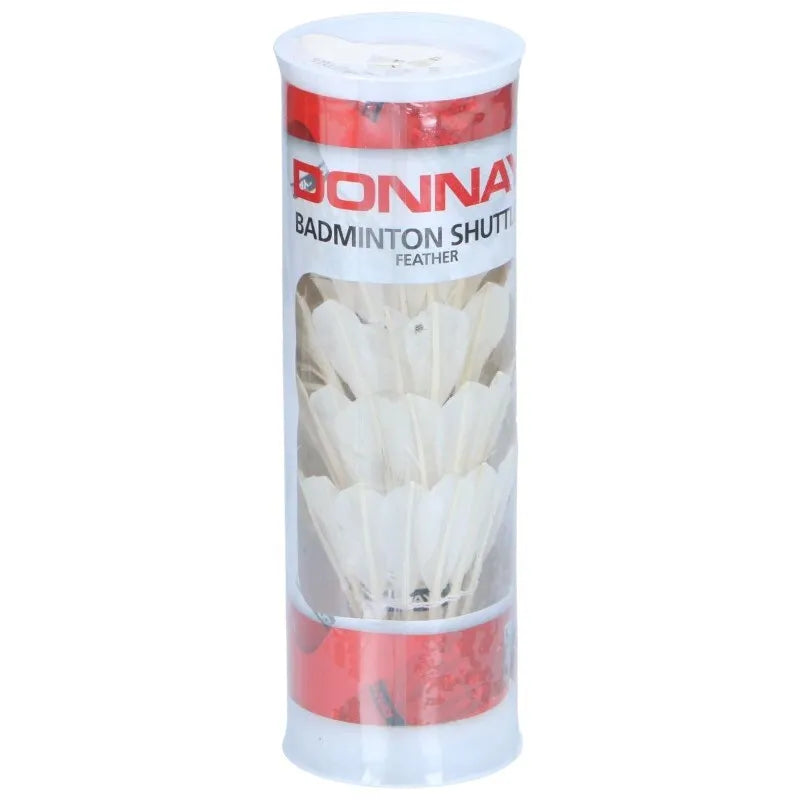 Donnay – plunksniniai badmintono skraidukai, 5 vnt. (balti)