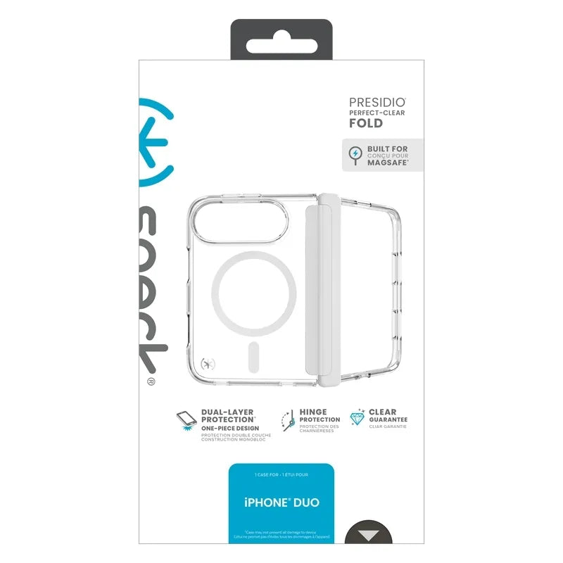 Speck Presidio Perfect Clear MagSafe – iPhone Fold dėklas (skaidrus)