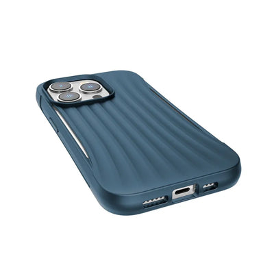 X-Doria Raptic Clutch – biologiškai skaidus dėklas, skirtas iPhone 14 Pro (išbandytas kritimas iš 3m aukščio) (mėlynas)