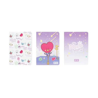 BT21 – A6 sąsiuvinių rinkinys TATA (3 vienetai)