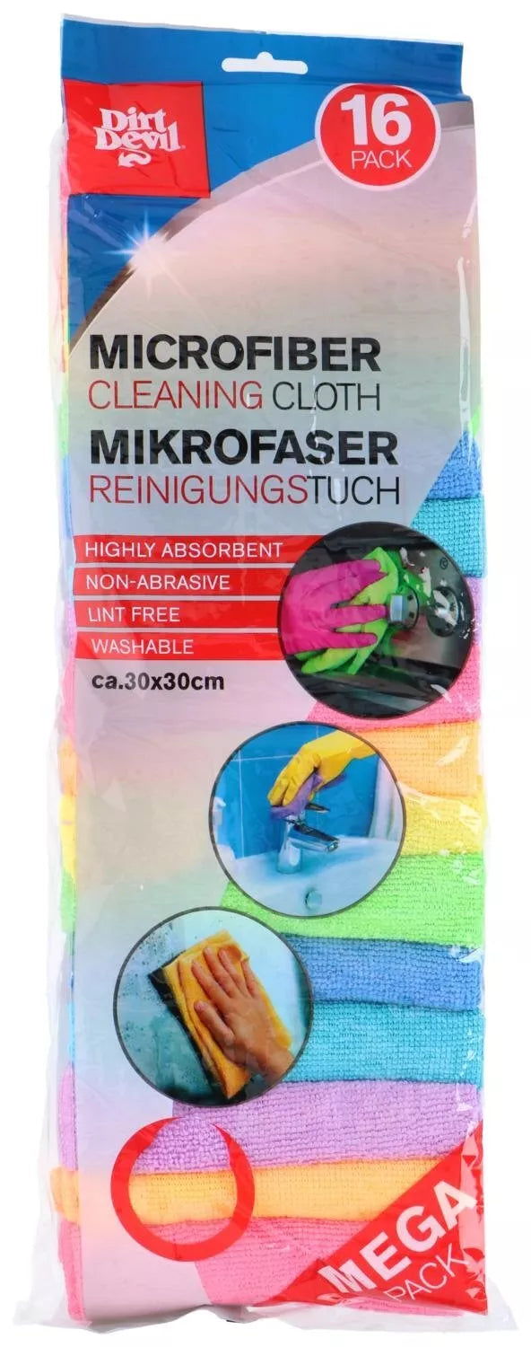 Dirt Devil mikropluošto šluostės, 30 × 30 cm, 200 g/m², 16 vnt. 871125247281