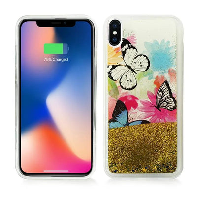 Zizo Liquid Glitter Star dėklas, skirtas iPhone X (drugeliai)