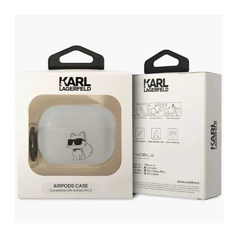 Karl Lagerfeld NFT Ikonik Choupette Head - dėklas Apple AirPods Pro 2 (skaidrus)