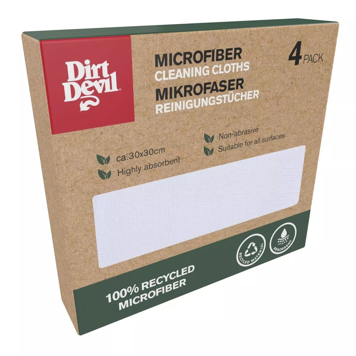 Dirt Devil mikropluošto šluostės, 30 × 30 cm, 200 g, 4 vnt. 871125227565