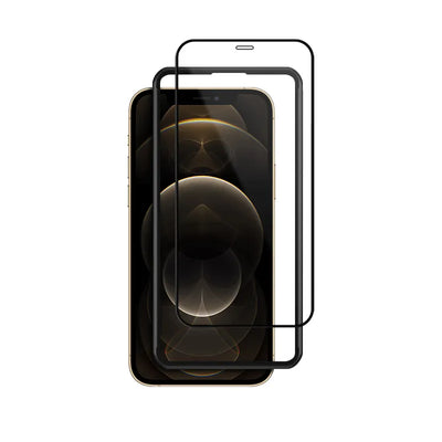 Crong Anti-Bacterial 3D Armor Glass – 9H grūdintas stiklas visam iPhone 12 Pro Max ekranui + montavimo rėmelis